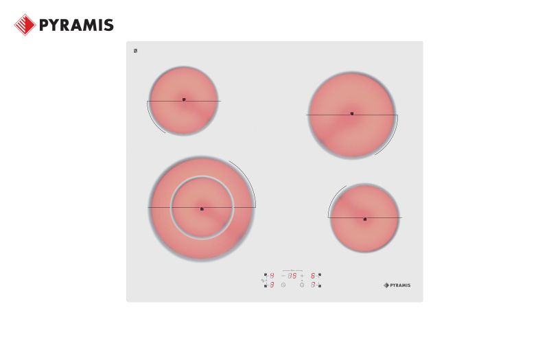 Ceramic hob PYRAMIS, 5 zones, white  1