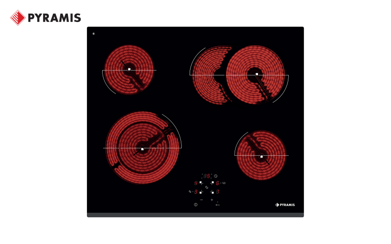 Ceramic hob PYRAMIS, 6 zones, black  1