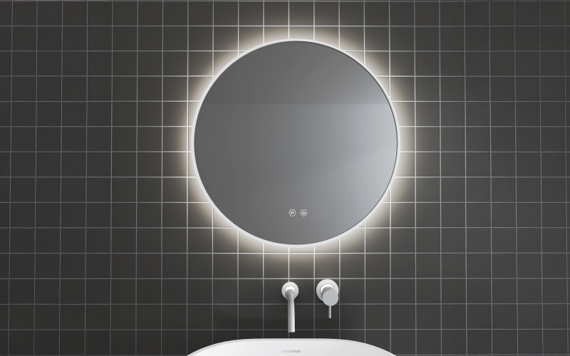1855-60W Bathroom mirror with LED lights, 60/60 cm  1