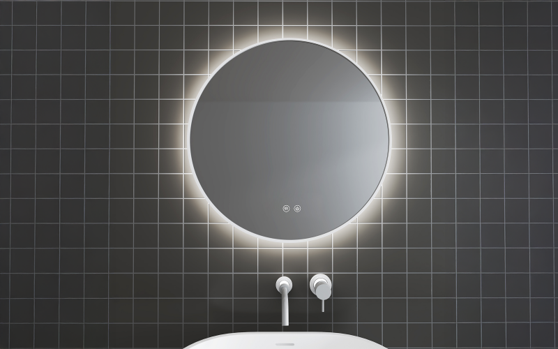 1855-80W Bathroom mirror with LED lights, 80/80 cm  1