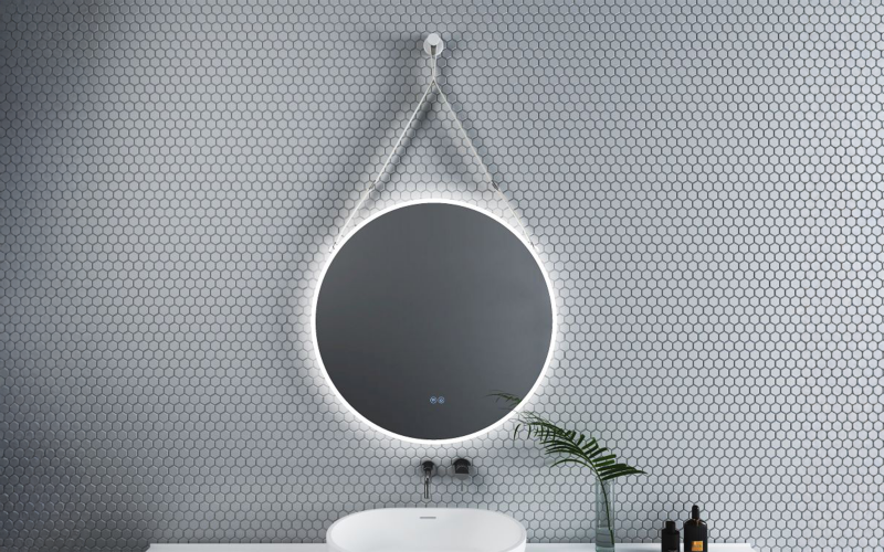 1909WHITE Bathroom mirror with LED lights, 80/80 cm  1