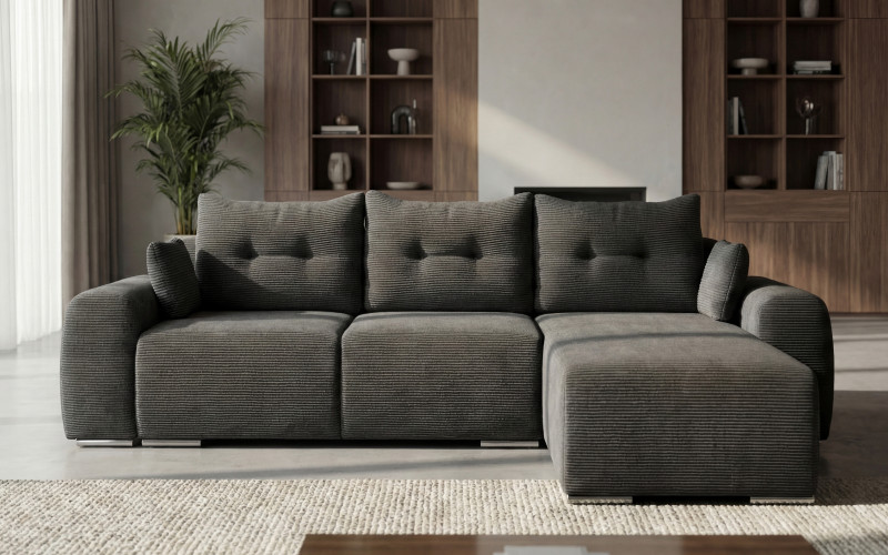 Extendable corner sofa Apollo Spring, dark grey  1