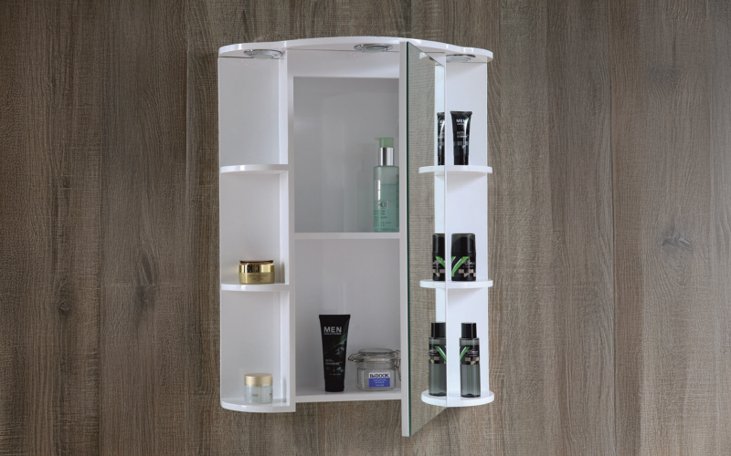 PVC mirror bathroom cabinet ICMC2000-55, white  1