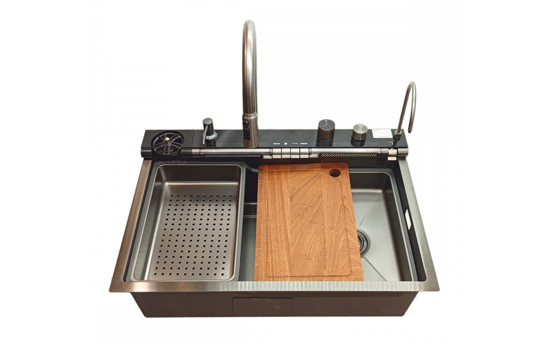 Multifunctional sink IVENTO LUX/ 20L.041.82, nano black  1