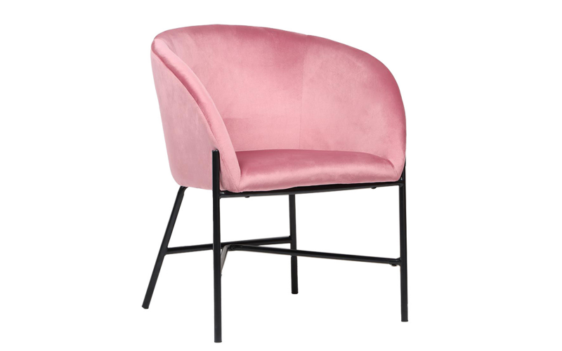 Armchair Daris, pink + black  1