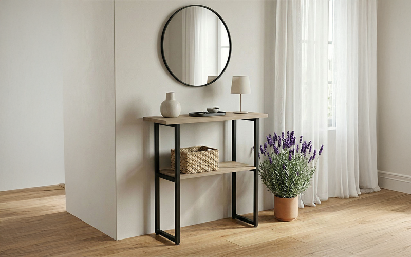 Console table Solaine, Sonoma + black  1