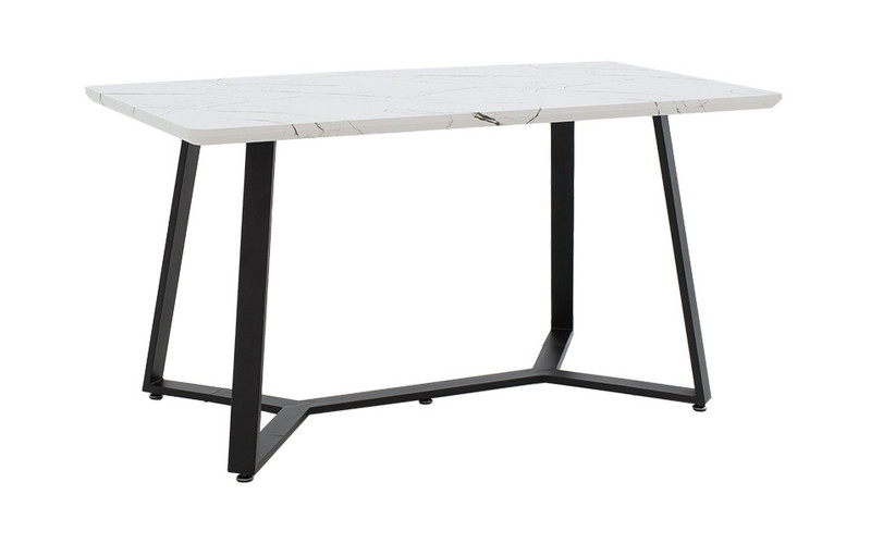 Dining table Gema, white marble + black  1