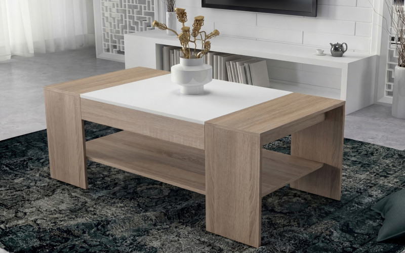 Coffee table Sima, Sonoma oak + white  1