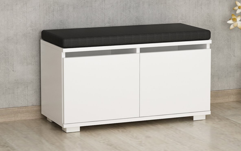 Shoe bench cabinet Dargo, white  1