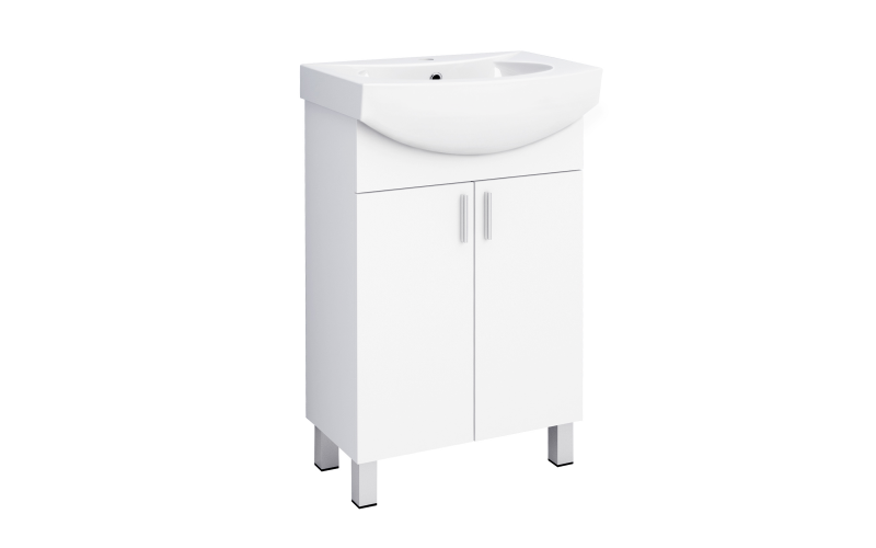 PVC bathroom cabinet with sink ICP5535 + 4255, white  1