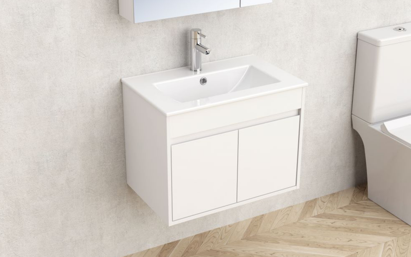 PVC bathroom cabinet with sink ICP6038-045, white  1