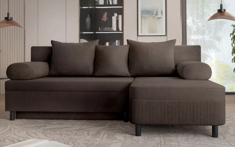Extendable corner sofa Delano S, light brown  1