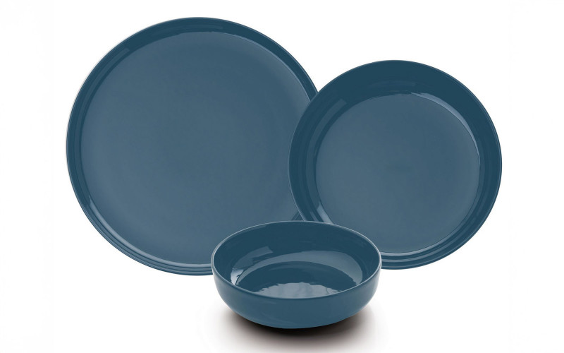 Porcelain dinner set 12 parts Deep water, dark blue  1