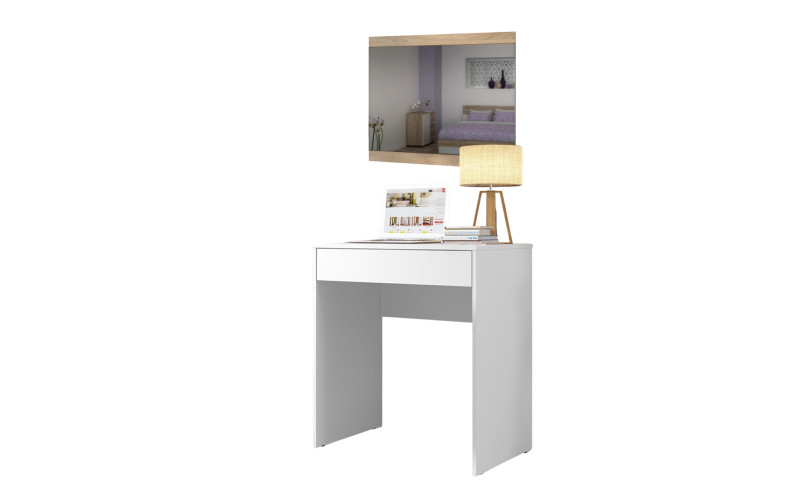 Desk + mirror Sidney + SR 4, white matt and Sonoma oak  1
