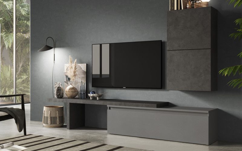 Shelf unit "Senara" - Italian design, slate + lead  1