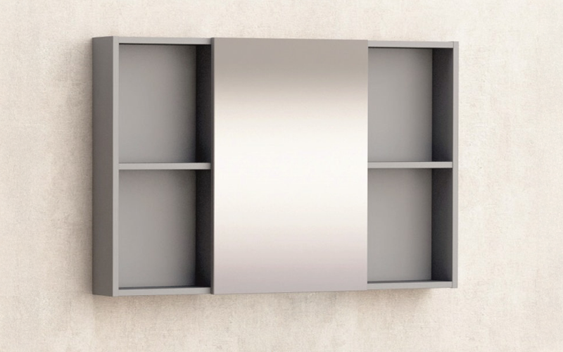 PVC mirror bathroom cabinet ICMC9014-60MG, grey  1