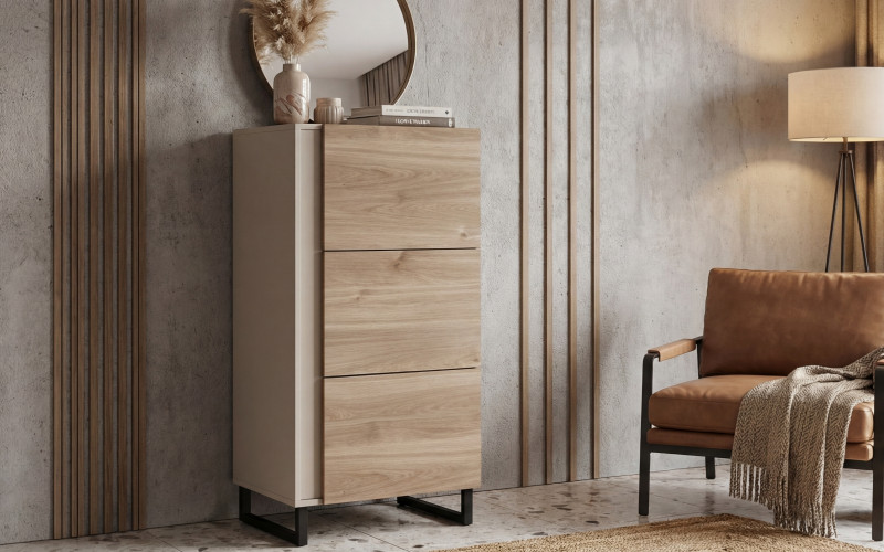 Cabinet Araya B, cashmere + honey Castello oak  1