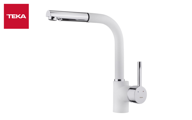 Смеситель TEKA Ares 938 Pull-out, белый  1