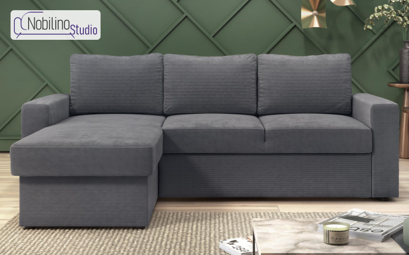 Extendable corner sofa Alba Ultra, dark grey  1