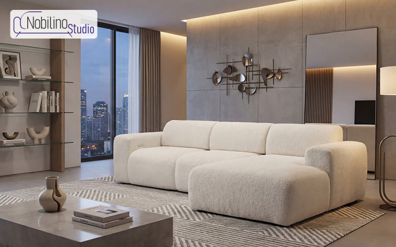 Extendable corner sofa with electric mechanism Alegro, white  1