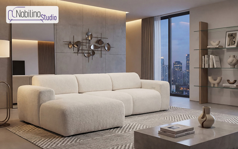 Extendable corner sofa with electric mechanism Alegro, white  1