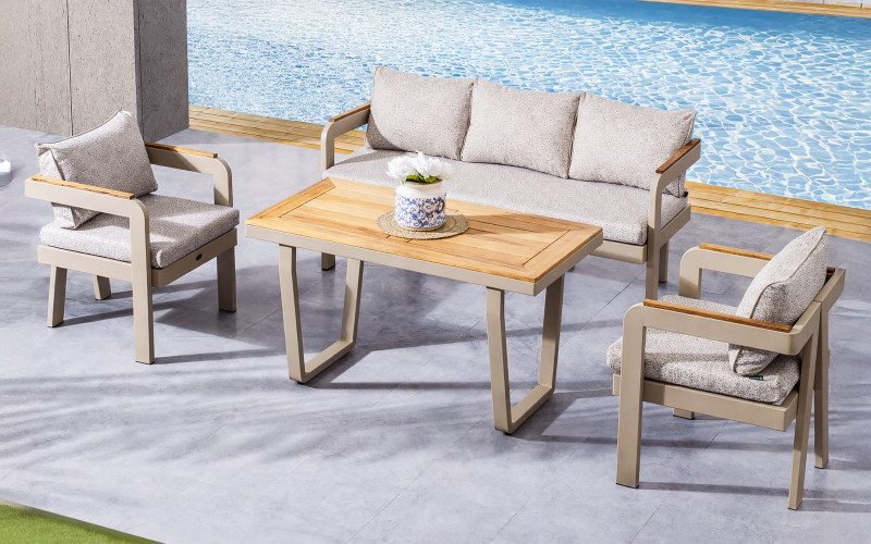 Set of table + chairs + sofa Atlantis, cream  1