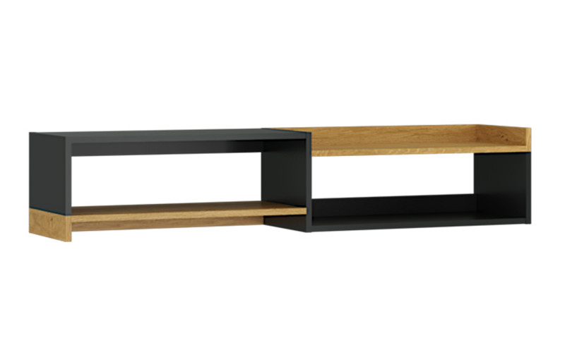 Wall shelf Perie, anthracite + Stone oak  1