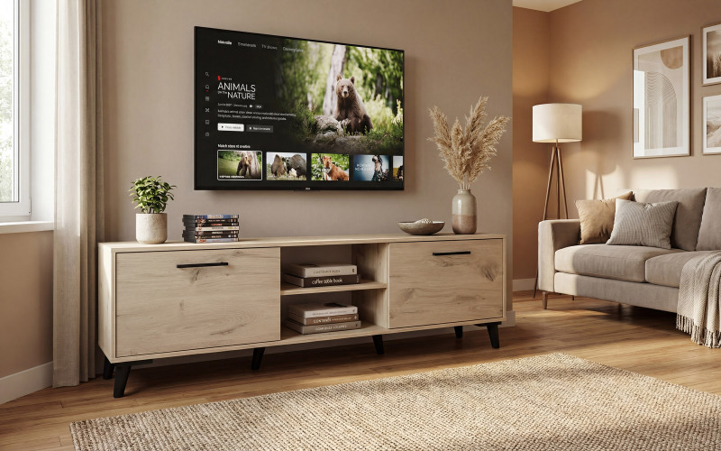 TV cabinet Belagio, light Scandinavian oak  1