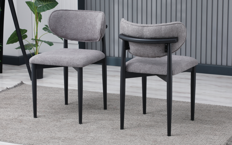 Dining chair Donika, black + grey  1