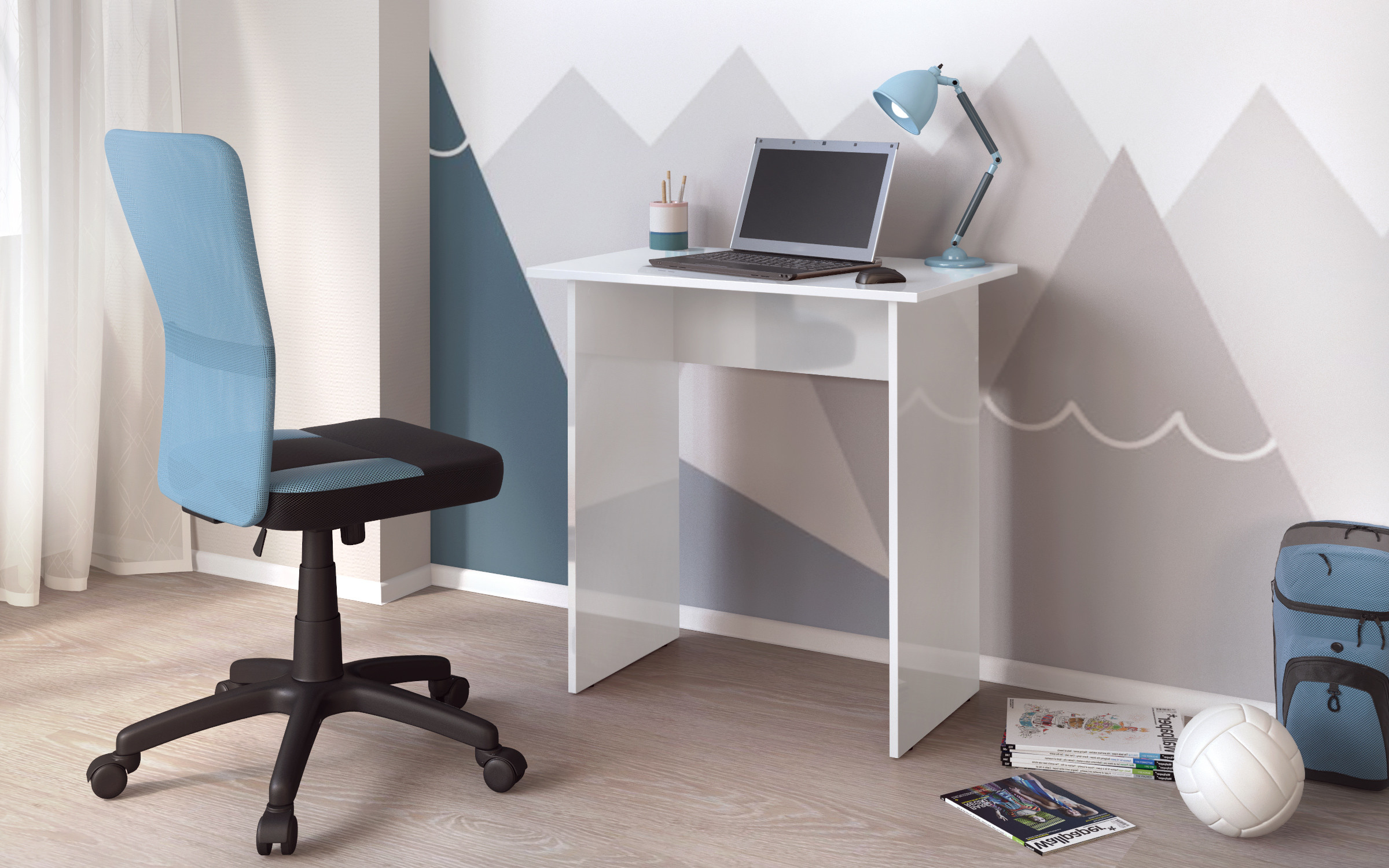 Desk Olive, white gloss  3