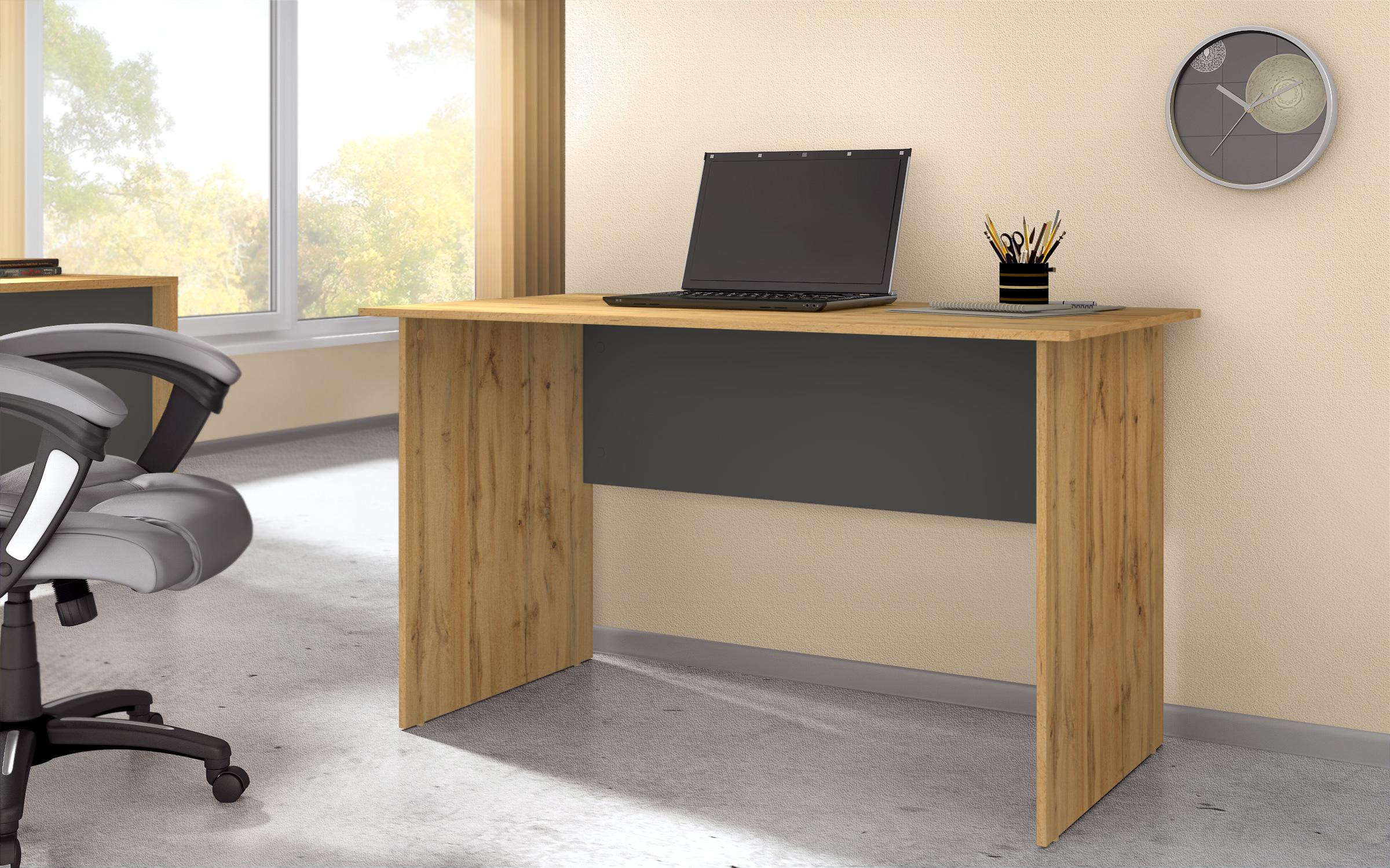 Desk Ivel 2, Wotan  oak + anthracite  2