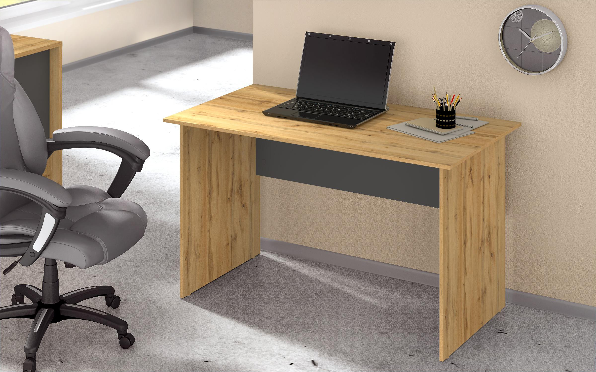 Desk Ivel 2, Wotan  oak + anthracite  4