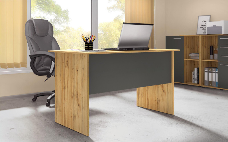 Desk Ivel 2, Wotan  oak + anthracite  1