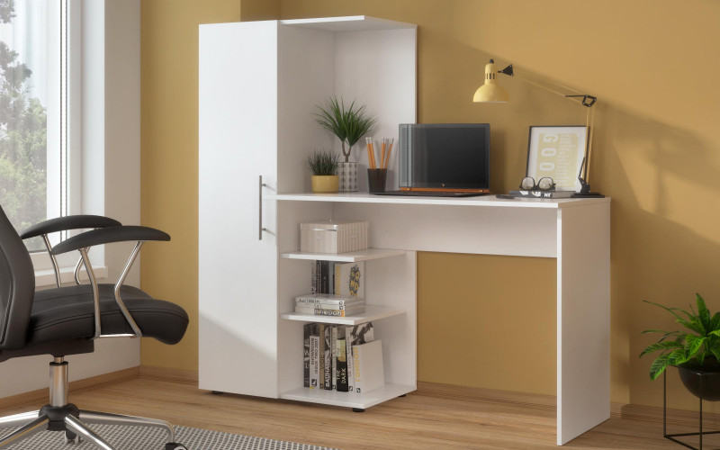 Desk with cabinet Santo, white matt  1