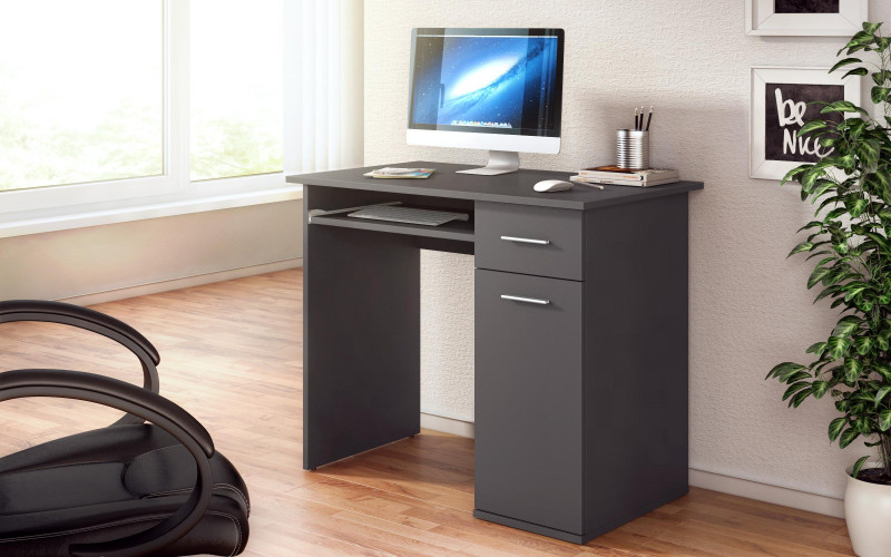 Desk Toby + keyboard tray, anthracite matt  1