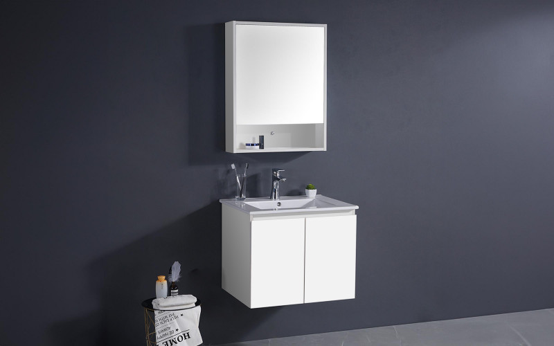 PVC bathroom cabinet set Elenae 2, white  1