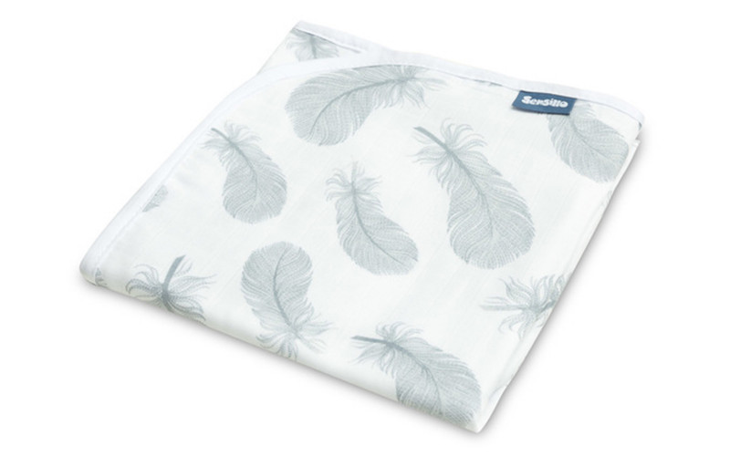 Muslin diaper, white + grey, 80/100 cm  1