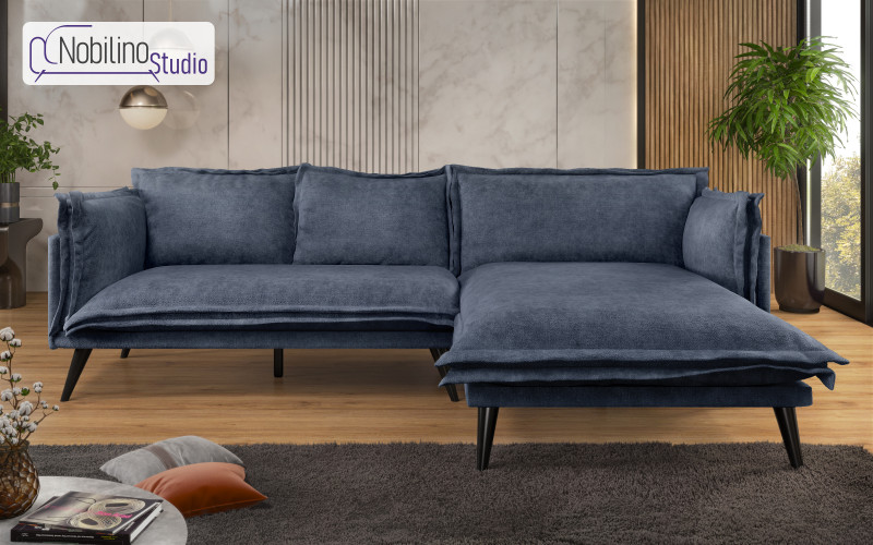 Corner sofa Alberto Extra, blue  1