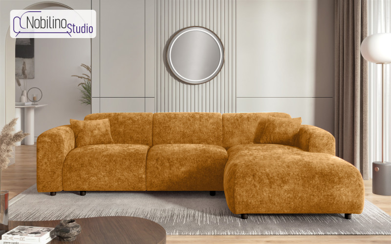 Extendable corner sofa Alegro, yellow  1