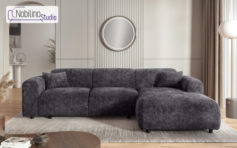 Extendable corner sofa Alegro, dark grey  1