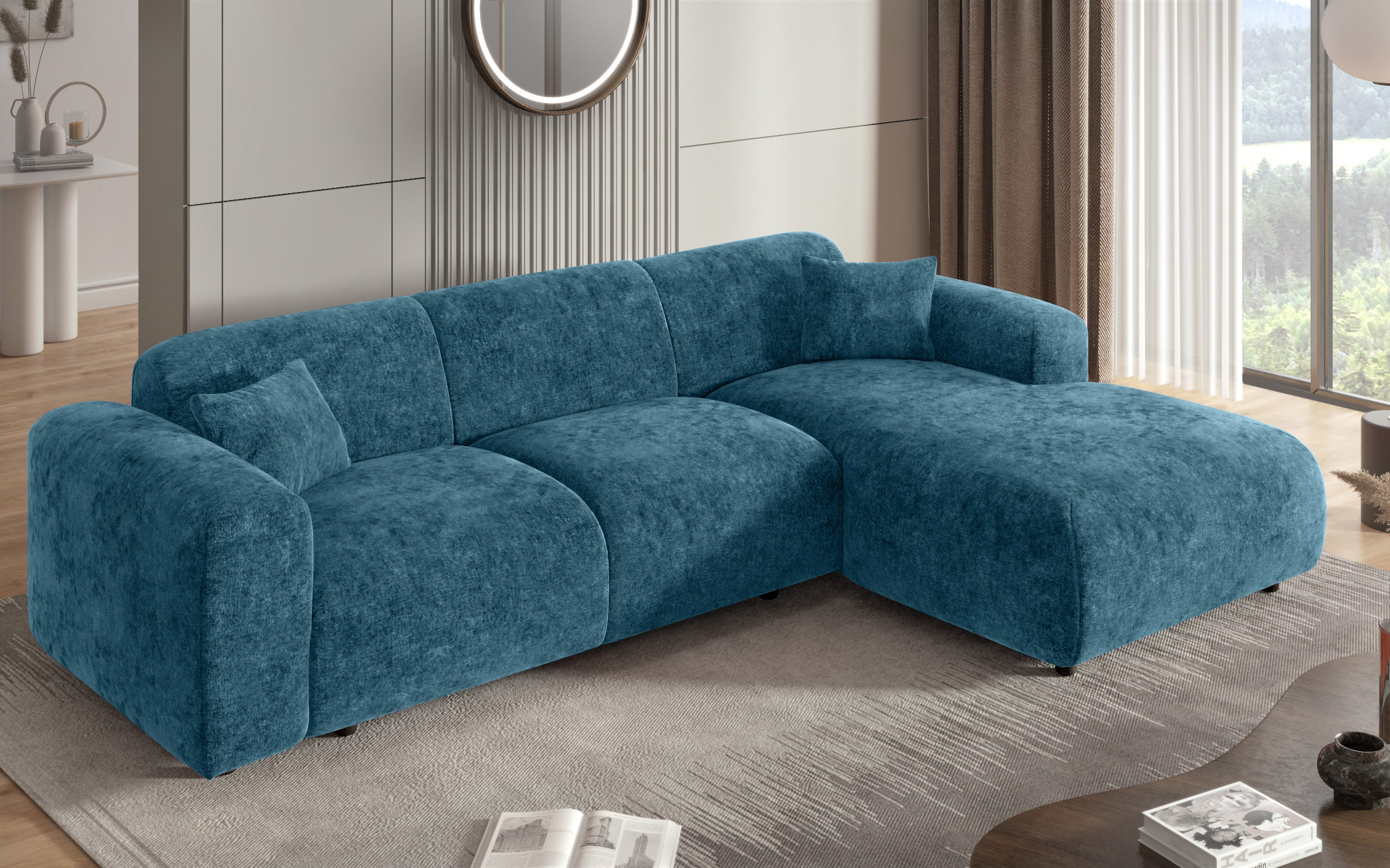 Extendable corner sofa Alegro, turquoise  9
