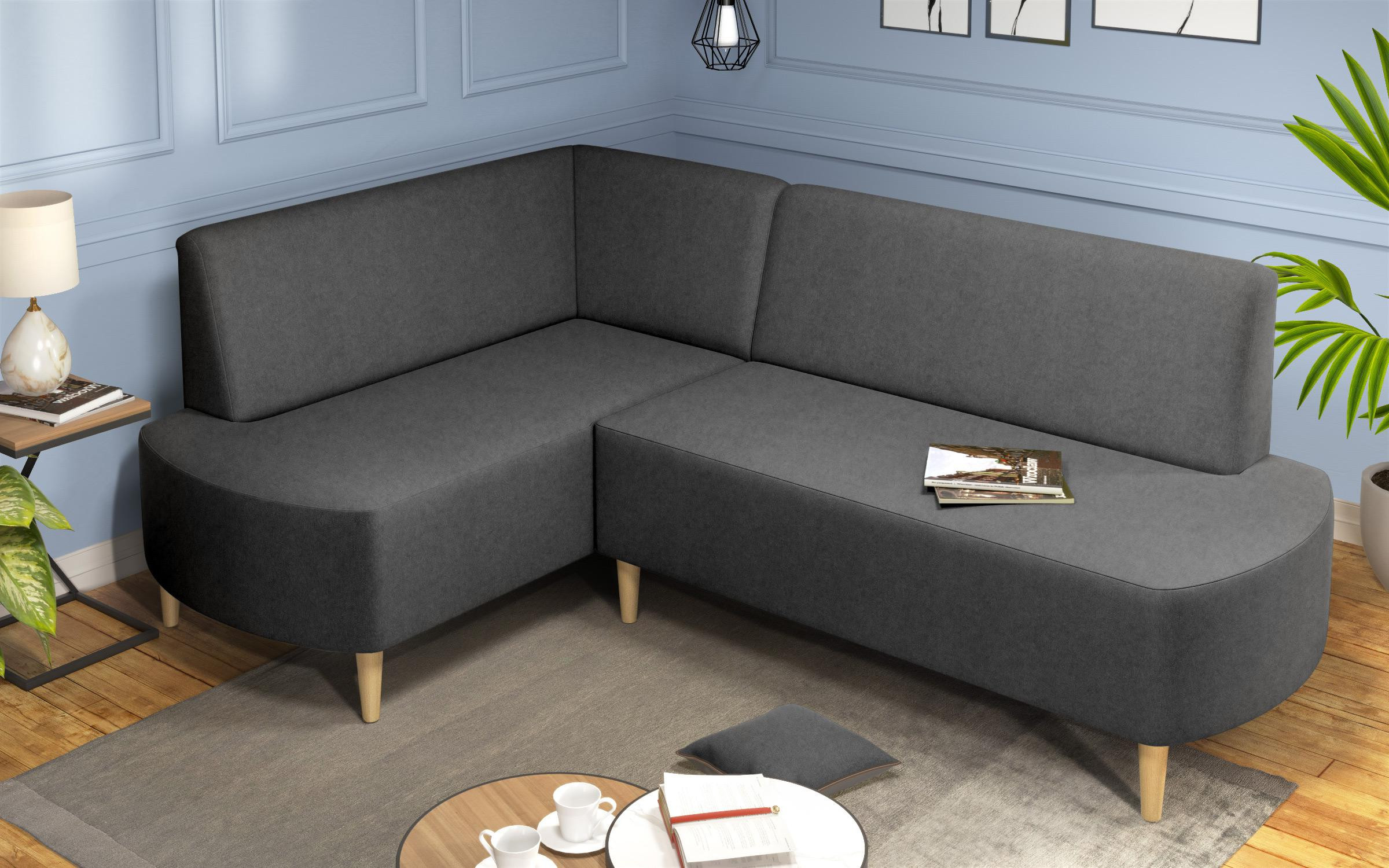 Corner sofa Bern, dark grey  4