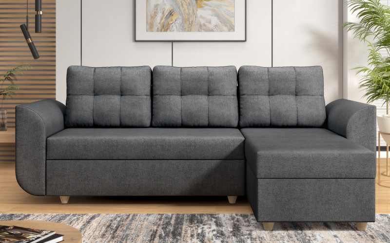 Extendable corner sofa Felino, dark grey  1