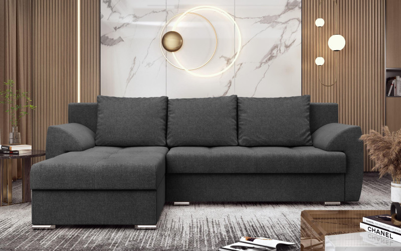 Extendable corner sofa Interio, dark grey  1