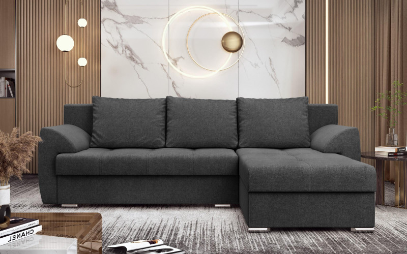 Extendable corner sofa Interio, dark grey  1