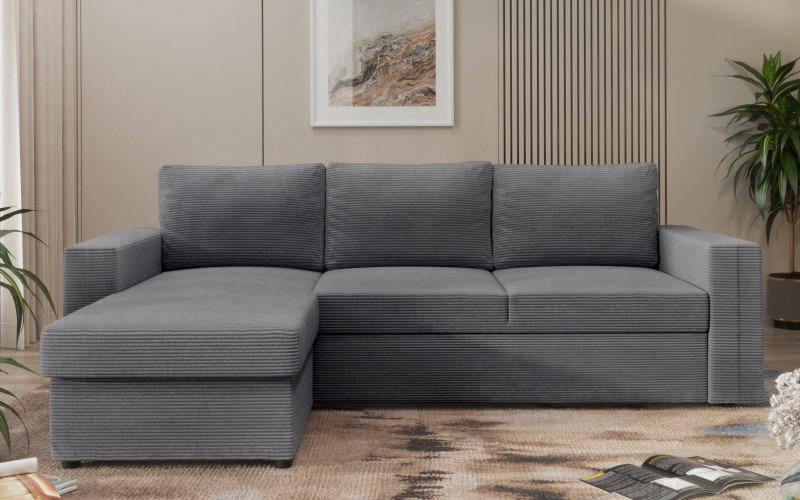 Extendable sofa Justin, dark grey  1