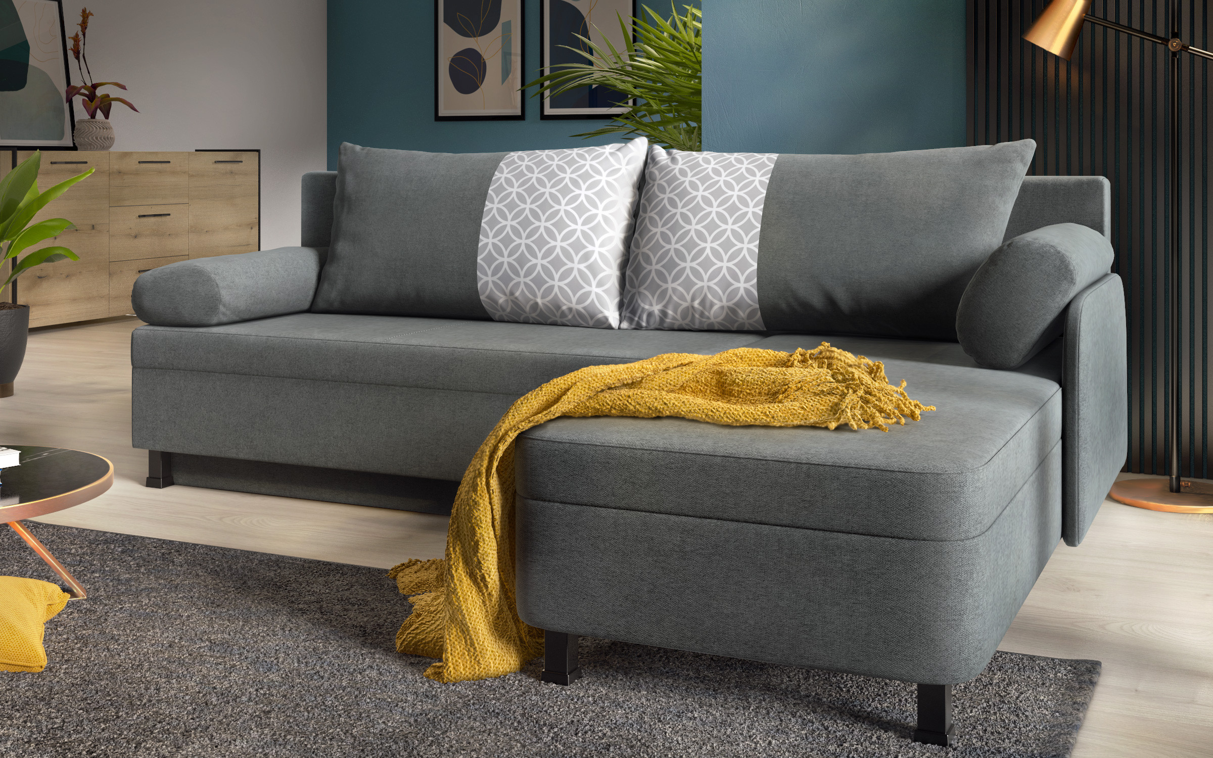 Extendable sofa Carolin, grey  5