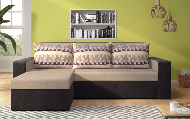 Extendable sofa Kasidy, beige + grey-brown  1