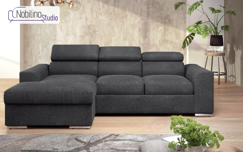 Extendable corner sofa Morgan, dark grey Chelsea  1