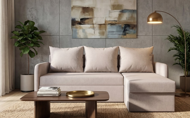 Extendable corner sofa Nexus, beige  3